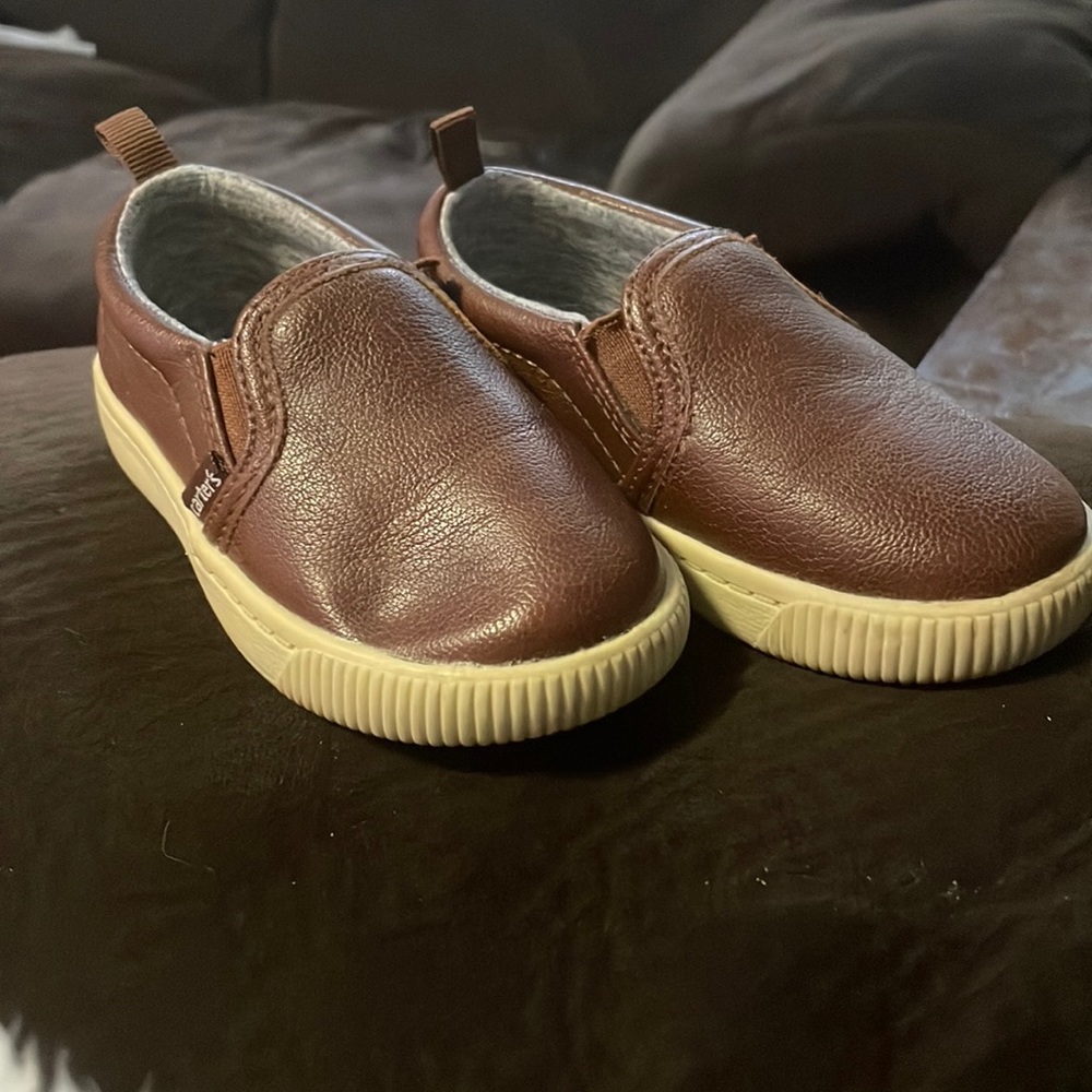 Brown slip ons